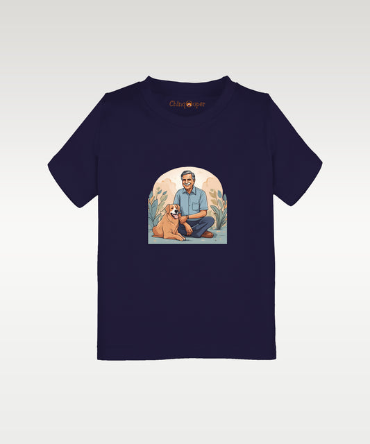 Ratan Tata Printed Kids Tshirt- Navy