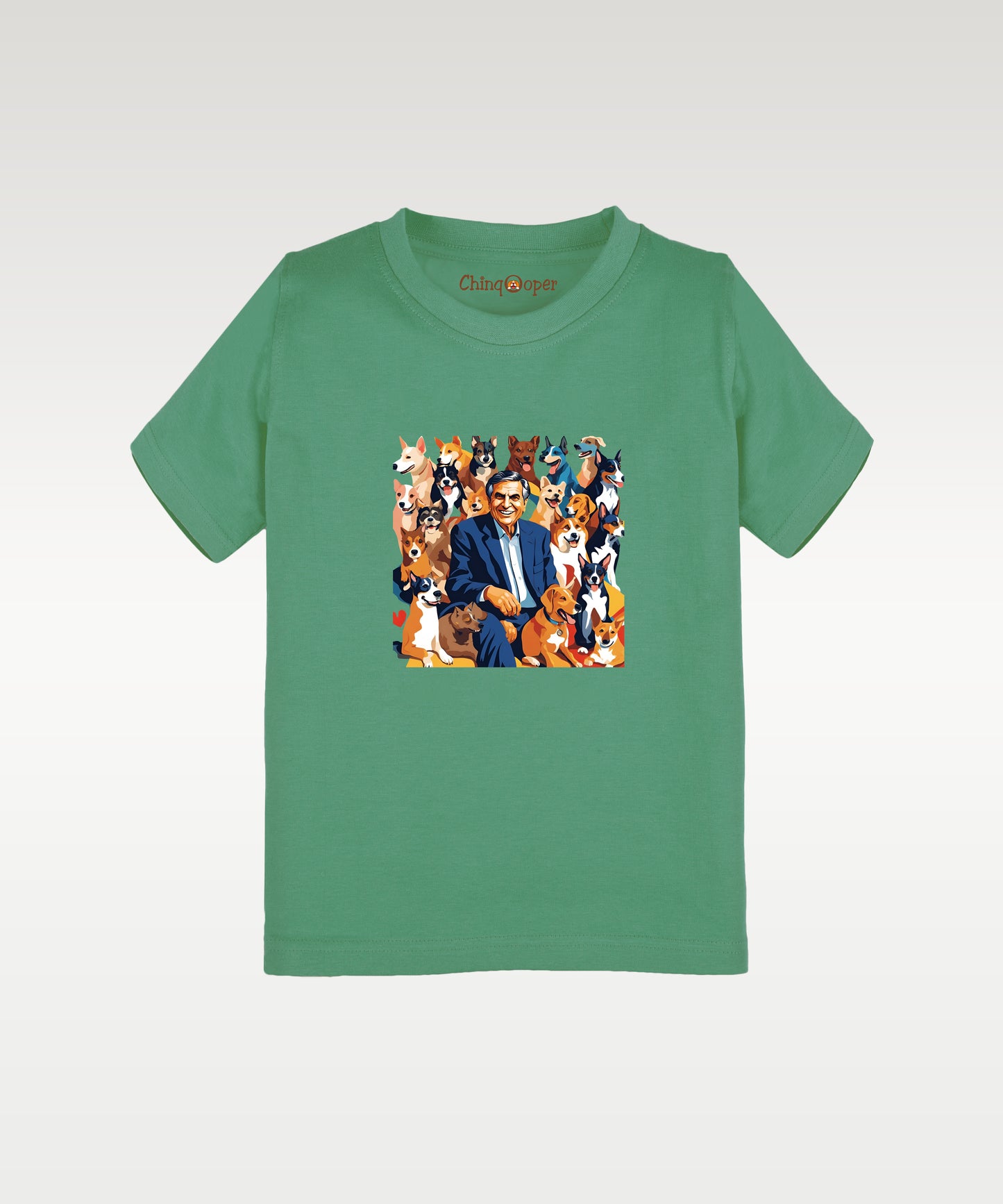 Ratan Tata Printed Kids Tshirt- Green