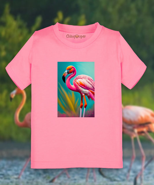 Kids pink flamingo Printed tshirt