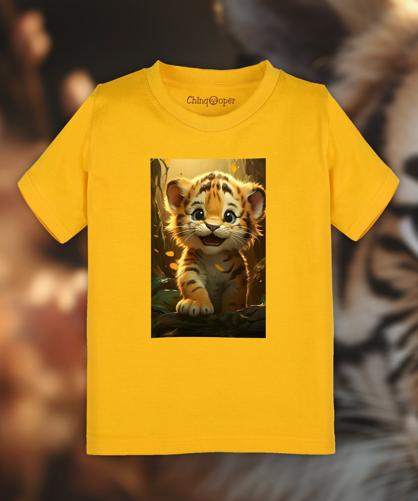 Kids unisex Playful Tiger Cub Jungle Tshirt