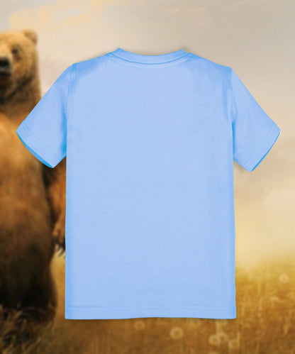 Kids unisex Happy Bear Cub in Meadow Tshirt