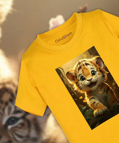 Kids unisex Playful Tiger Cub Jungle Tshirt