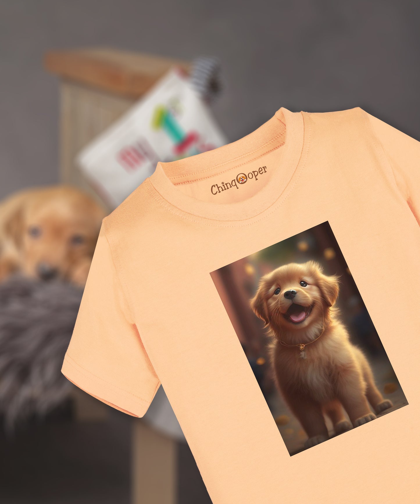 Kids unisex Smiling Golden Retriever Tshirt