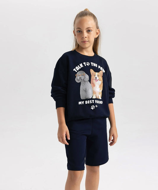 Kids Unisex Sweatshirt Shorts set