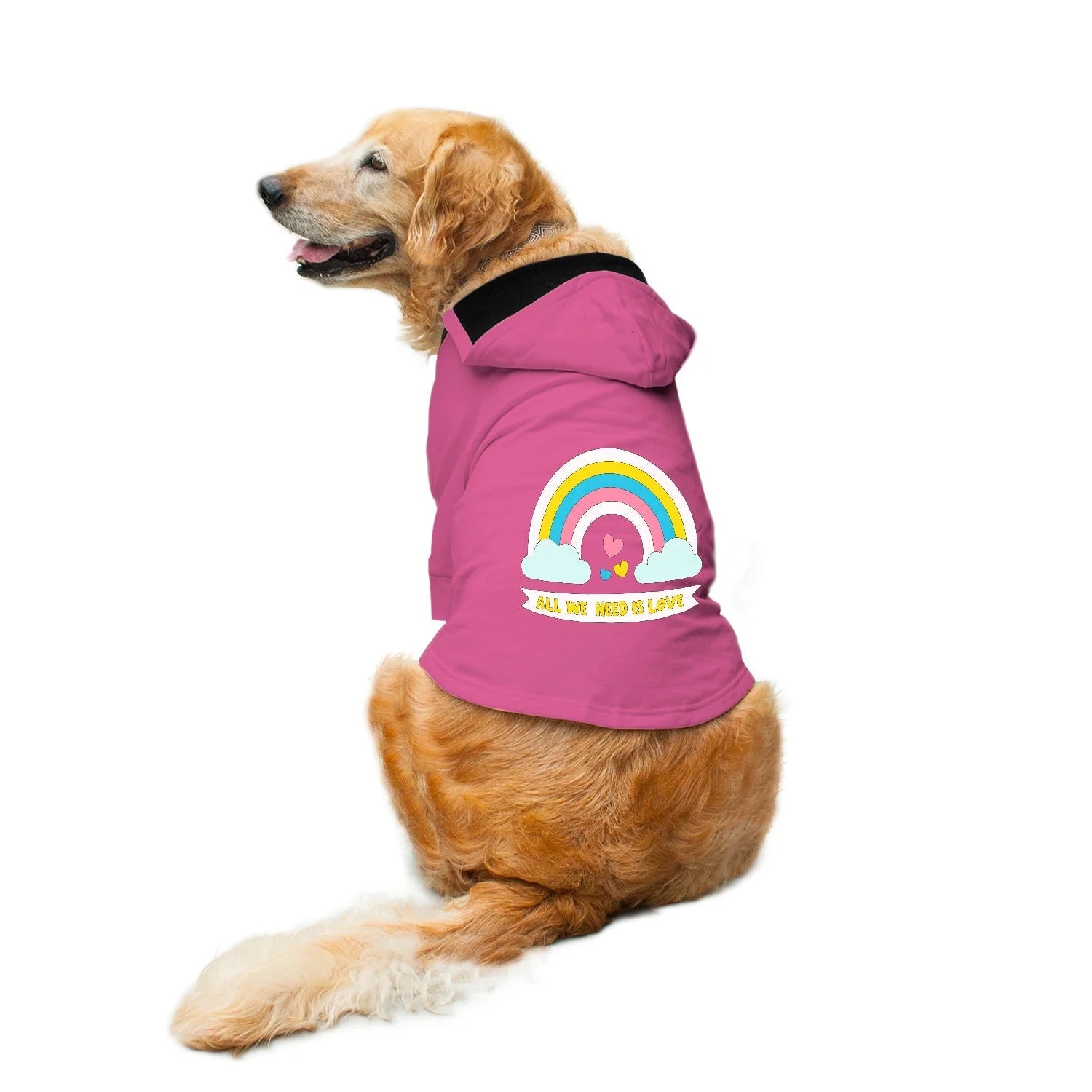 All We Need Is Love" Printed Dog Hoodie Jacket